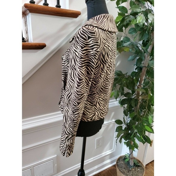 Chaus Womens Brown Rayon & Nylon Long Sleeve Button Collared Casual Coat - Picture 5 of 11